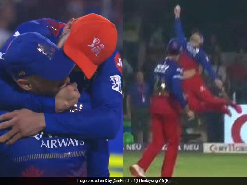 Virat Kohli Kisses Faf Du Plessis After RCB Skipper Takes ‘Superman’ Catch vs CSK – Watch